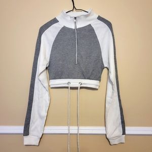 NWT PrettyLittleThing Waffle Knit High Neck Sweatshirt